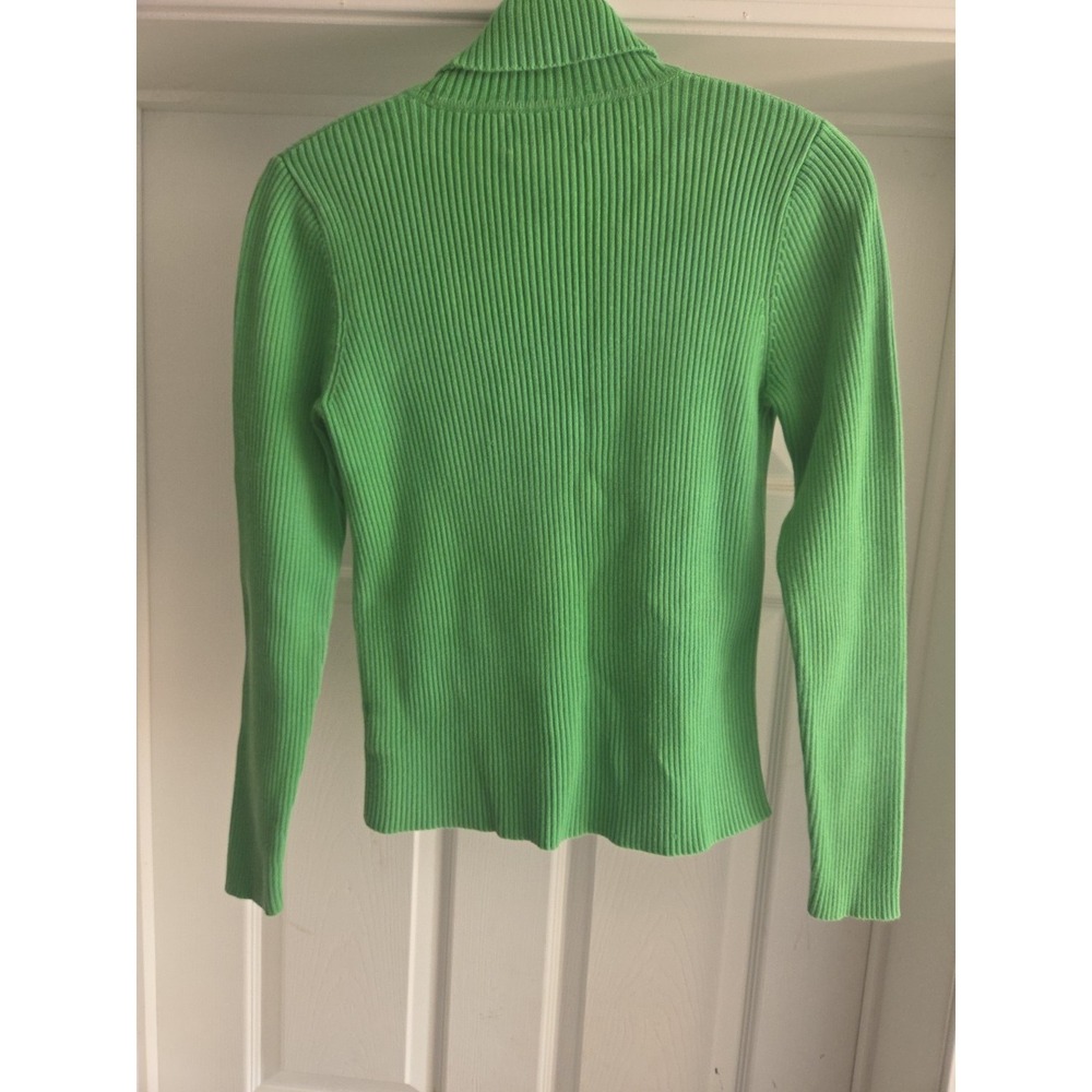 Lauren Ralph Lauren Neon Green Turtleneck‎ Sweater Size Small - Picture 5 of 5
